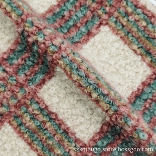 Check Single Side Faux Fur Teddy Fleece Fabric